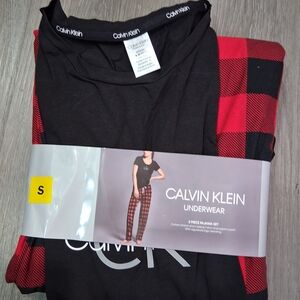 Calvin Klein Black and Red Pajama Set